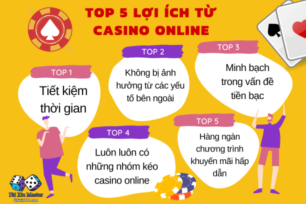 Top 5 lợi ích casino online mà sòng casino không có 